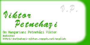 viktor petnehazi business card